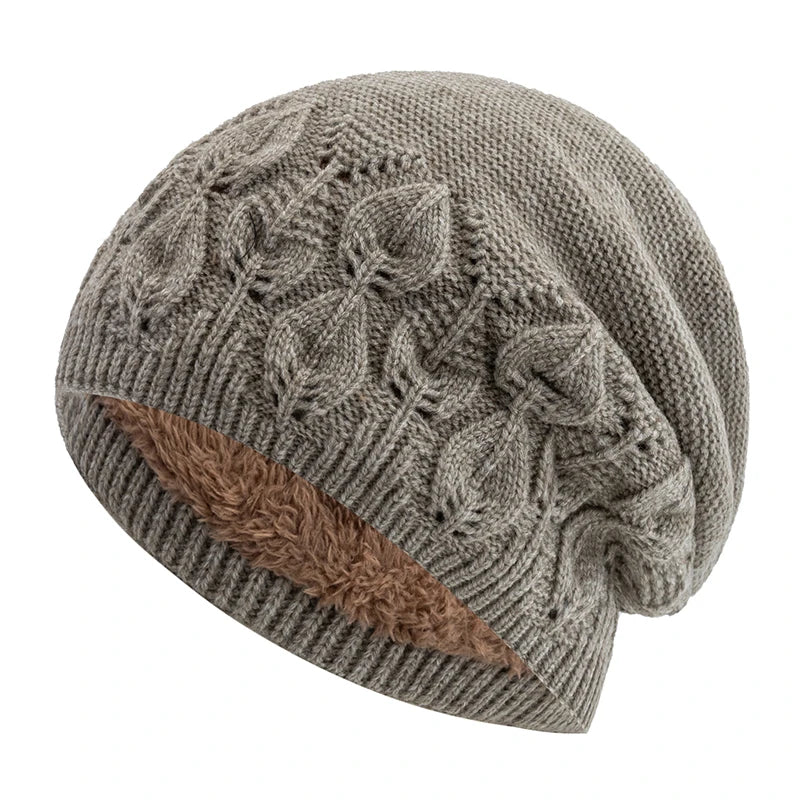 Fallen Leaves Winter Fur Beanie