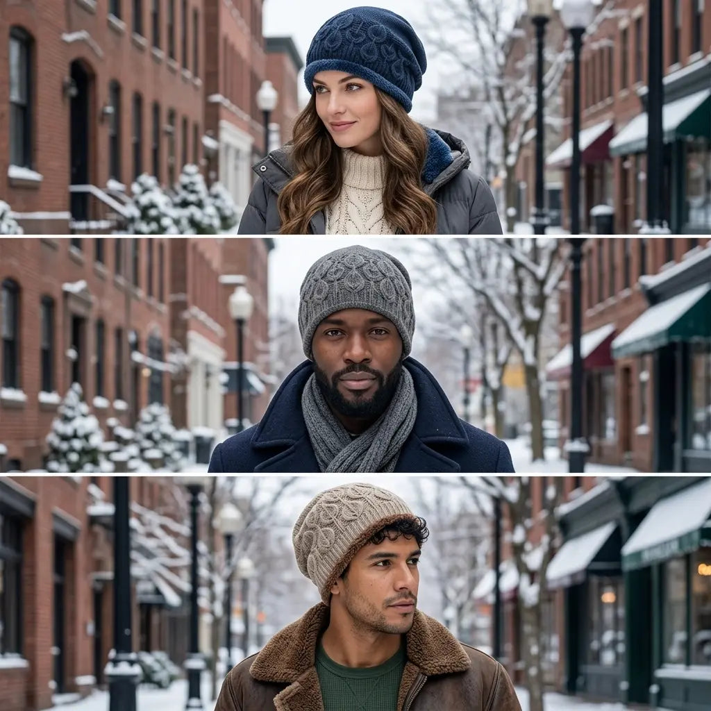 Fallen Leaves Winter Fur Beanie