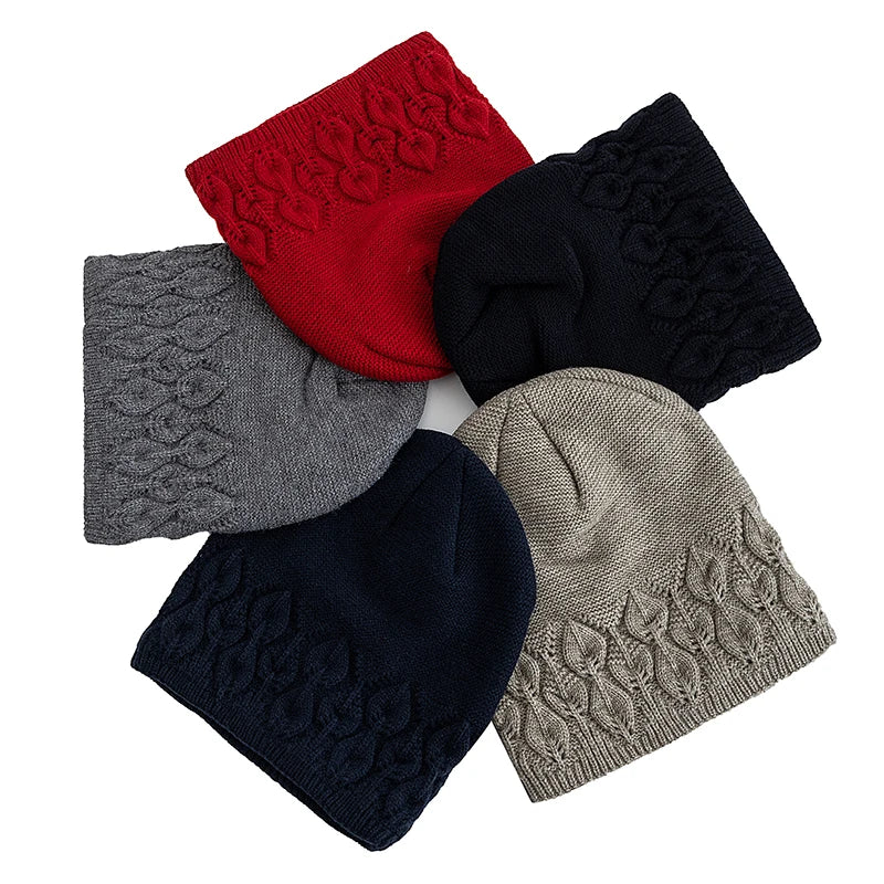 Fallen Leaves Winter Fur Beanie