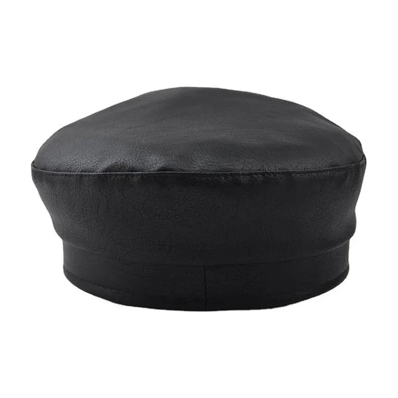 Fiddler Black Leather Sailor Cap