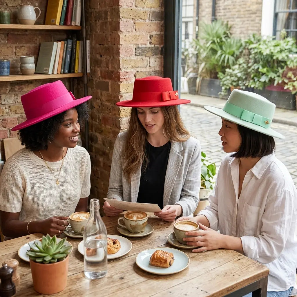 Firefly Ribbon Boater Porkpie Hat