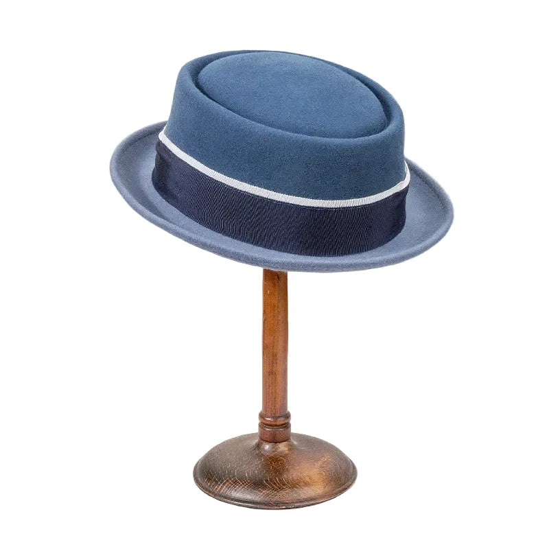 Firenze Ribbon Bicolor Wool Porkpie Hat