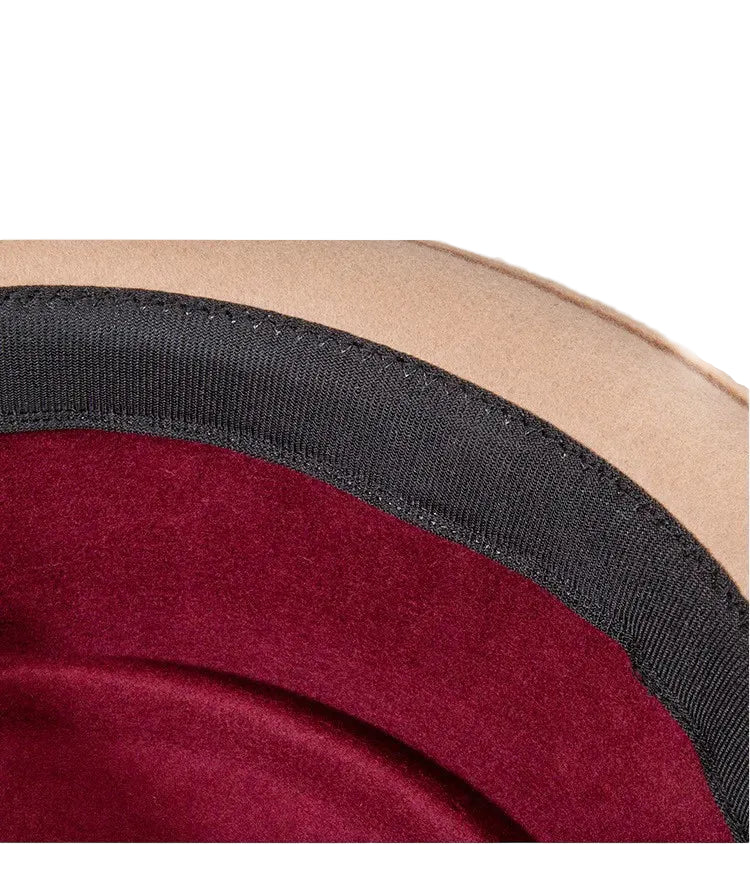 Firenze Ribbon Bicolor Wool Porkpie Hat