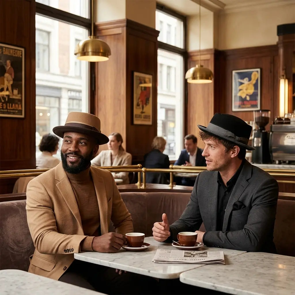 Firenze Ribbon Bicolor Wool Porkpie Hat