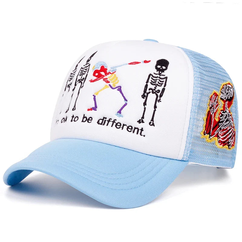 Five Skeleton Mesh Trucker Cap