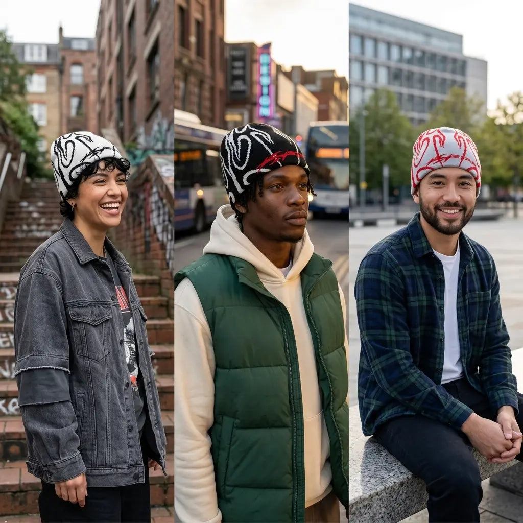 Flaming Star Knitted Beanie