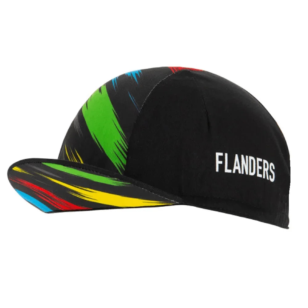 Flanders Striped Black Cycling Cap