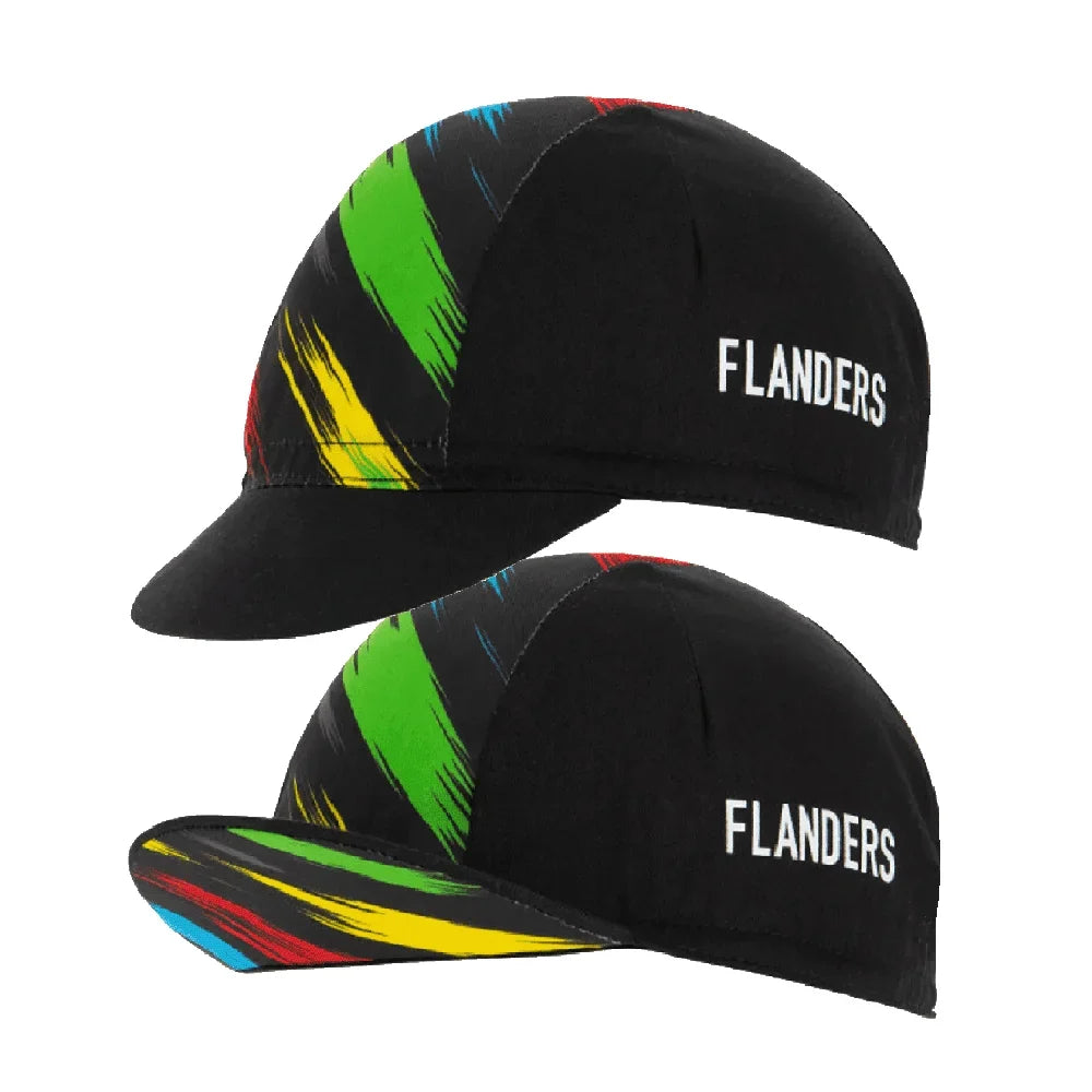 Flanders Striped Black Cycling Cap