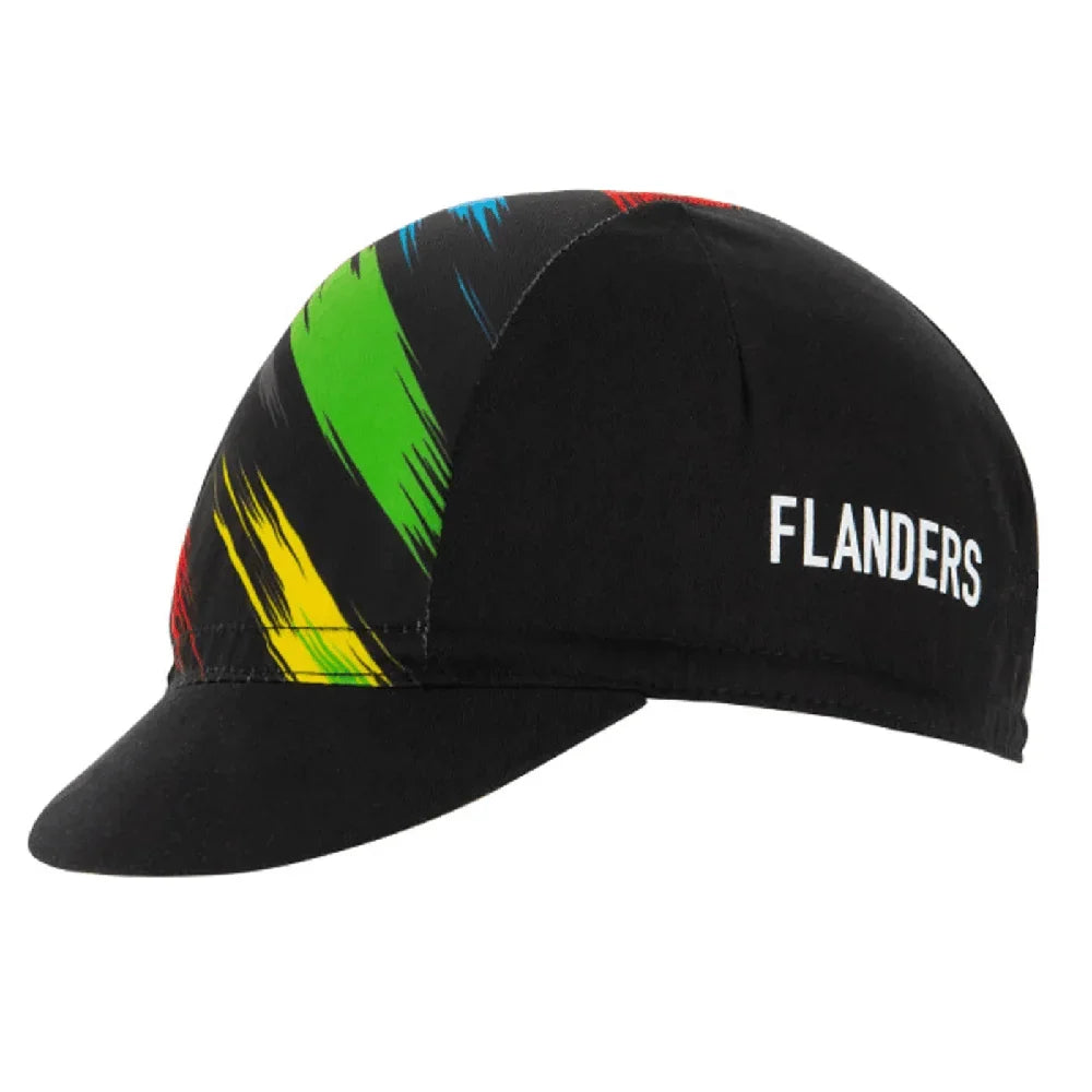 Flanders Striped Black Cycling Cap