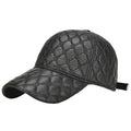 Frampton Black Padded Genuine Leather Baseball Cap