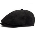Flint Suede Leather 6 Panels Newsboy Cap