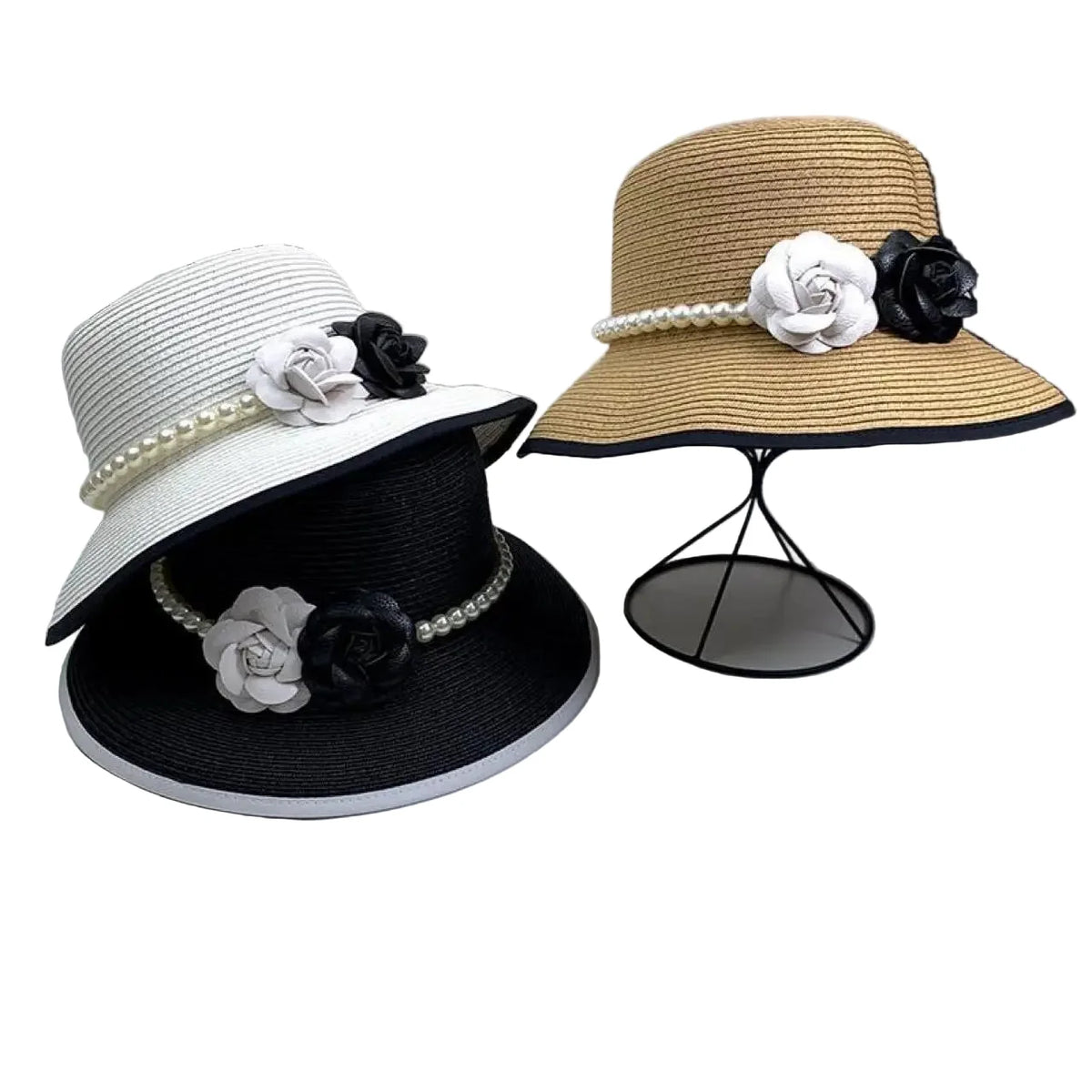 Floral Pearls Summer Women Bucket Hat