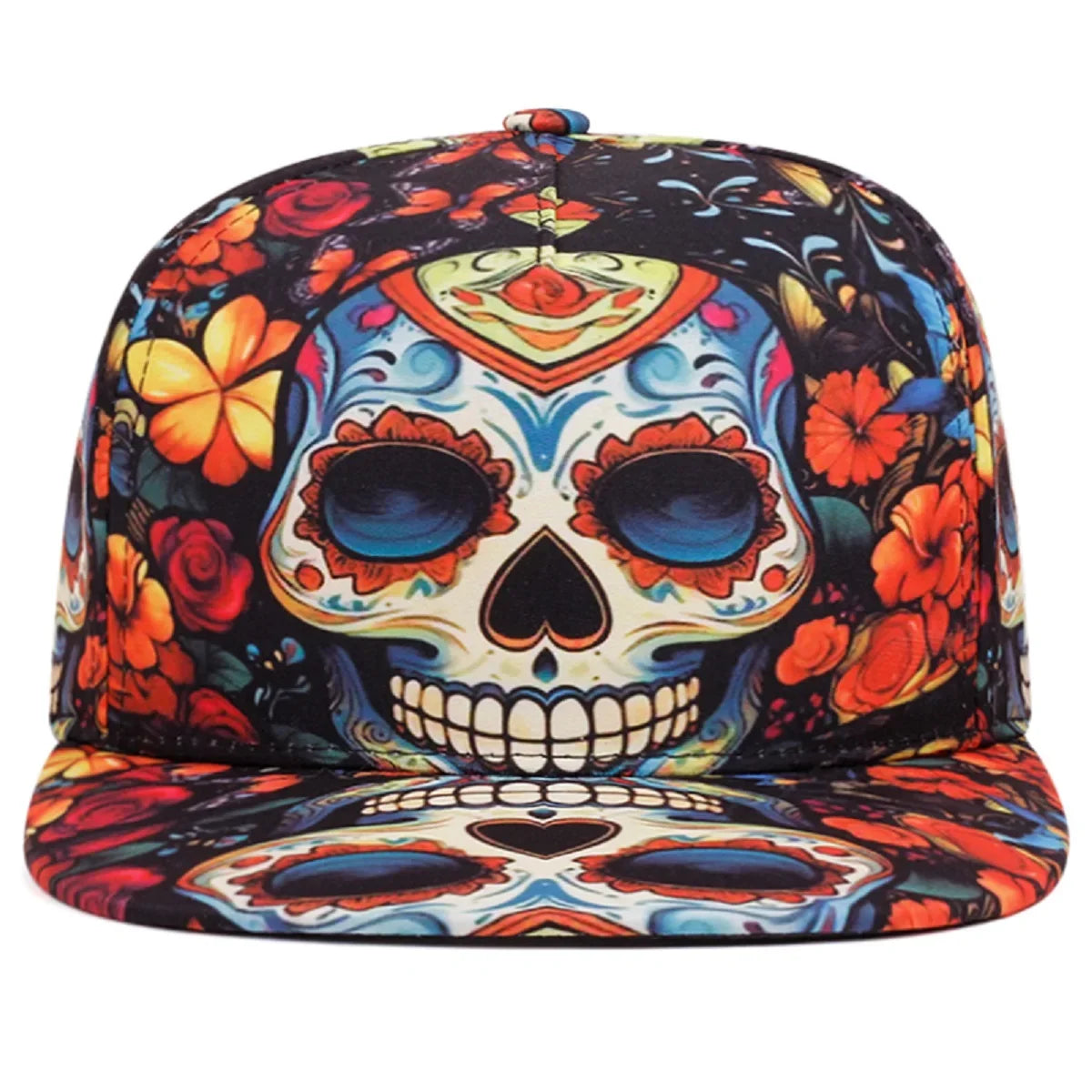 Floral Zombie Multicolor Snapback Cap