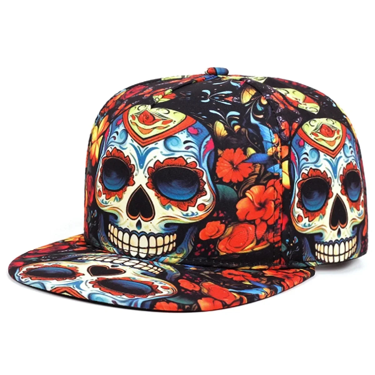 Floral Zombie Multicolor Snapback Cap