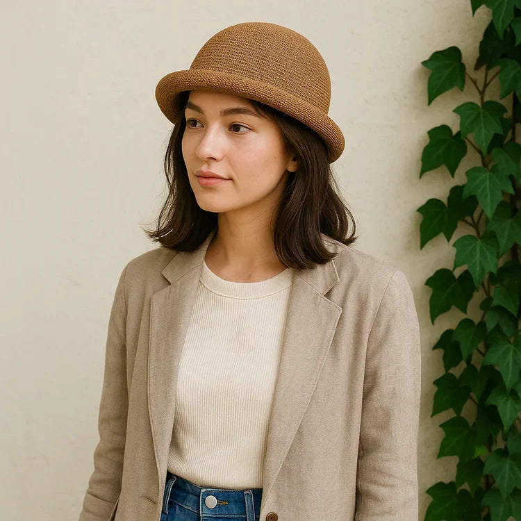 Florence Rolled-Up Brim Bowler Hat