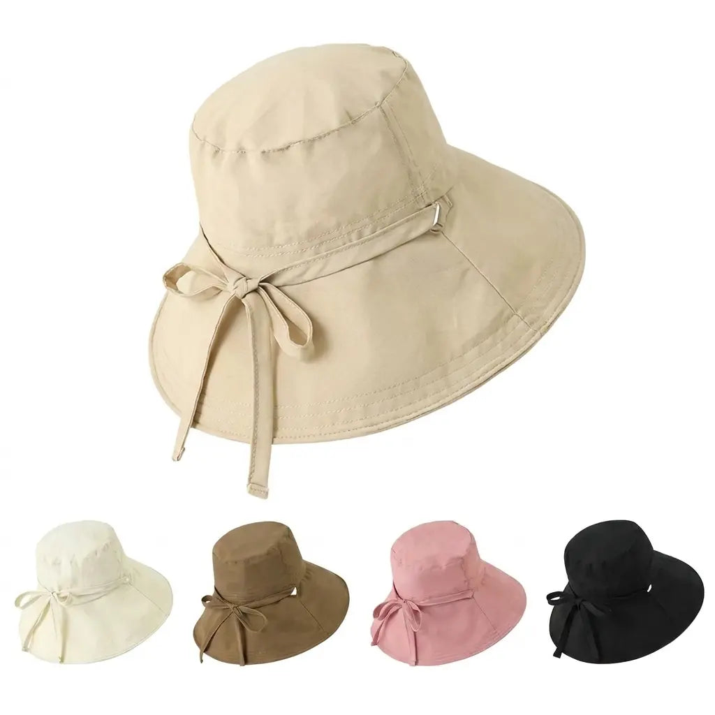 Florida Women Sun Wide Brim Ribbon Bucket Hat