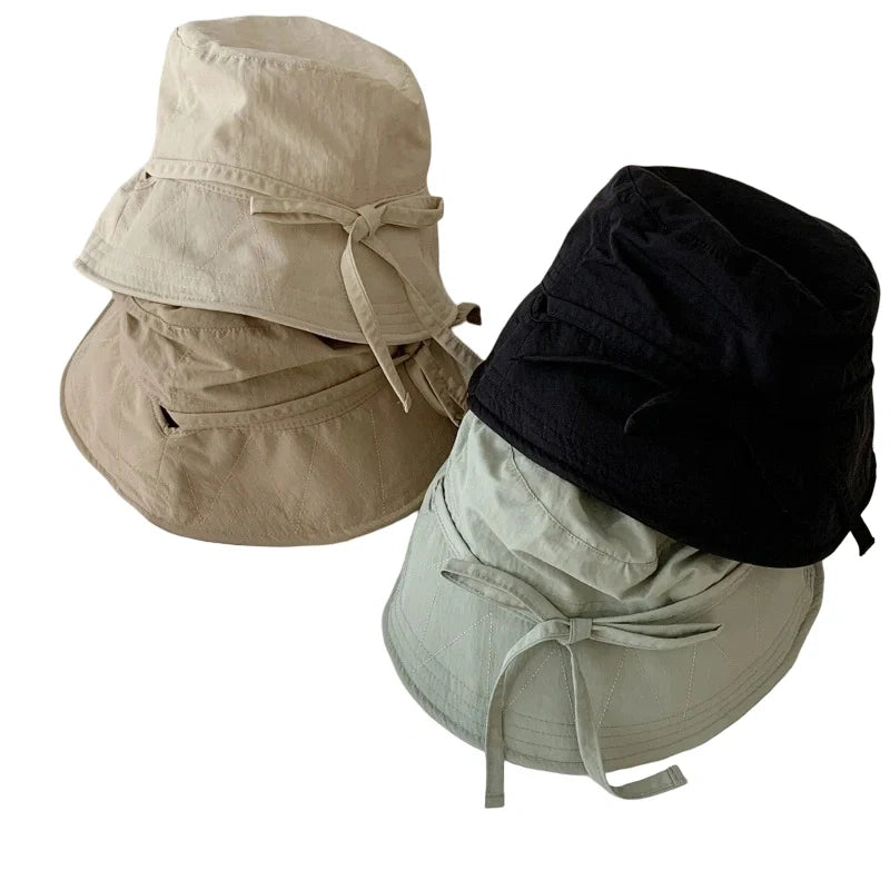 Florida Women Sun Wide Brim Ribbon Bucket Hat