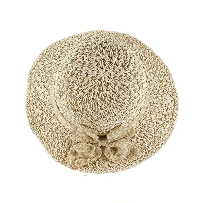 Frida Women Summer Straw Ribbon Wide Brim Bucket Hat