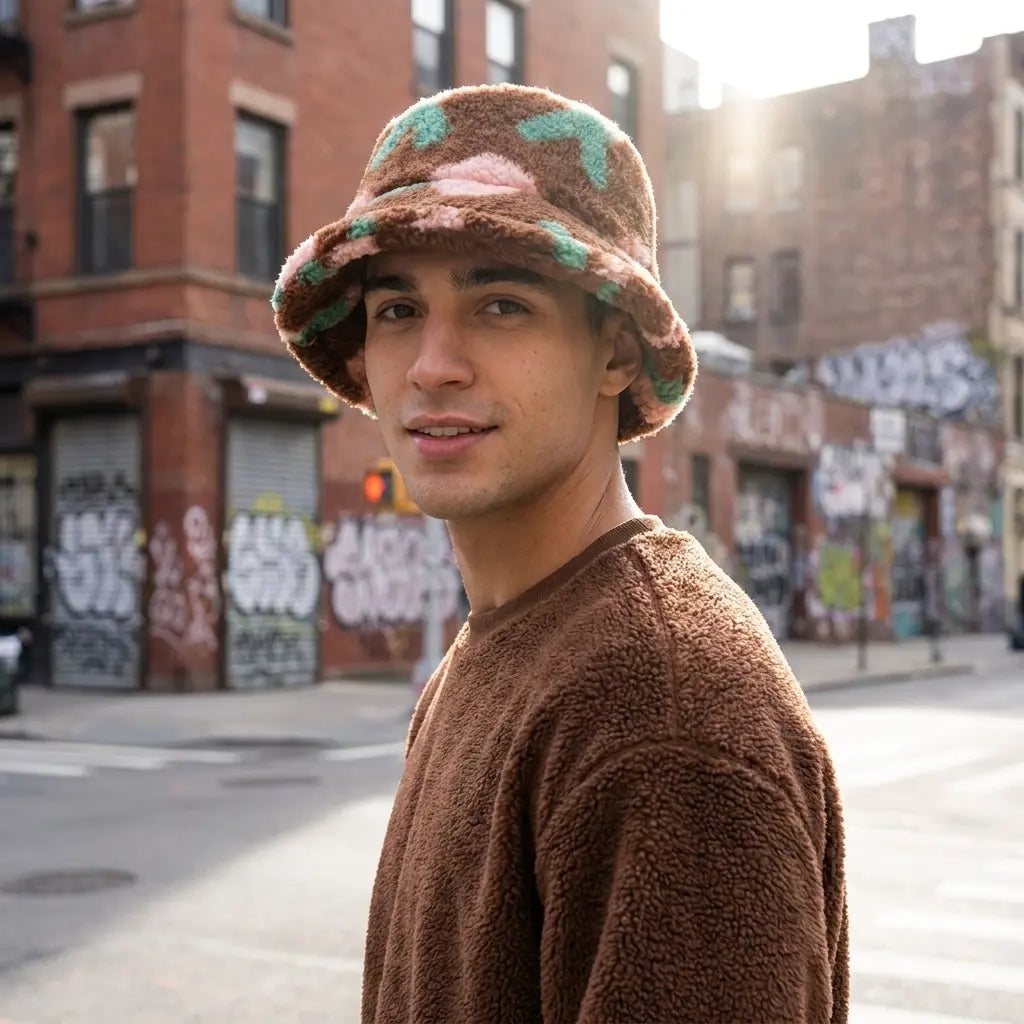 Fruit Cocktail Winter Fur Bucket Hat