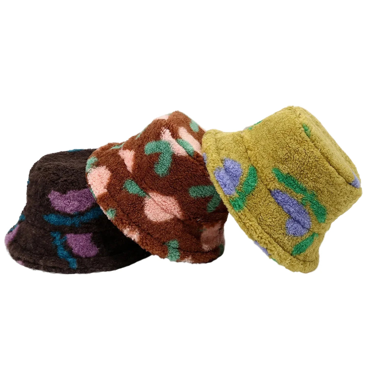 Fruit Cocktail Winter Fur Bucket Hat