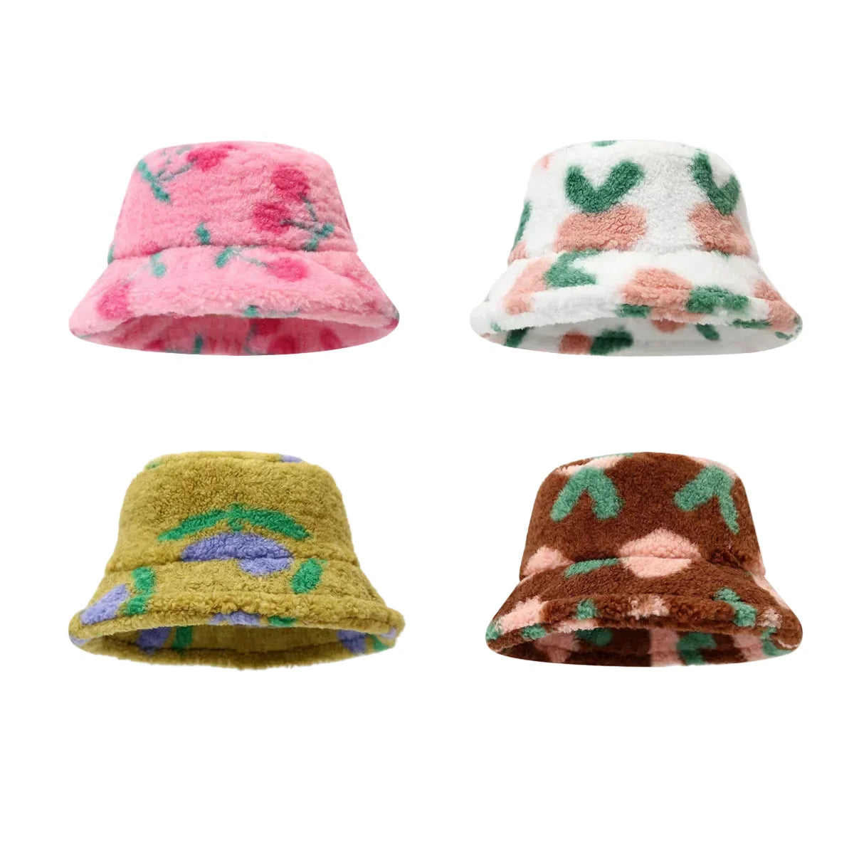 Fruit Cocktail Winter Fur Bucket Hat
