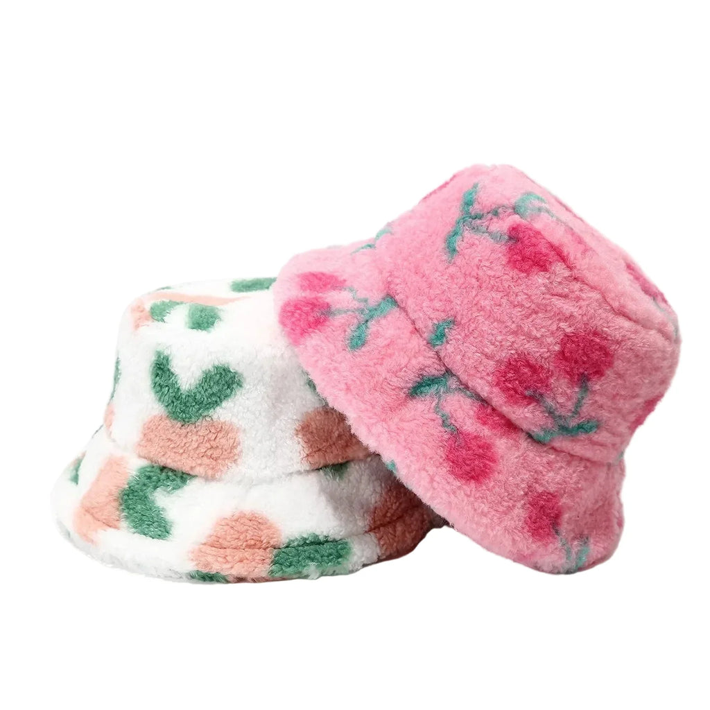 Fruit Cocktail Winter Fur Bucket Hat