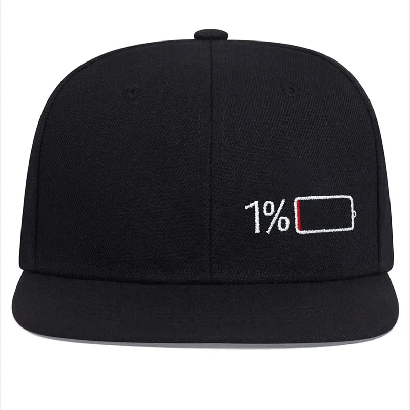 Full-Empty Battery Black Snapback Cap