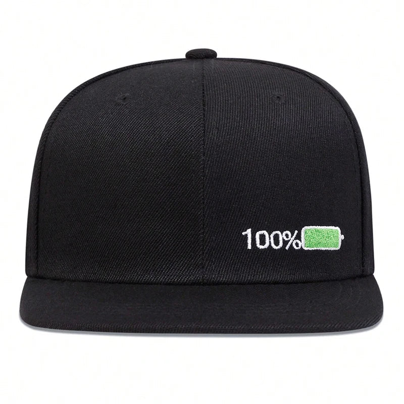 Full-Empty Battery Black Snapback Cap