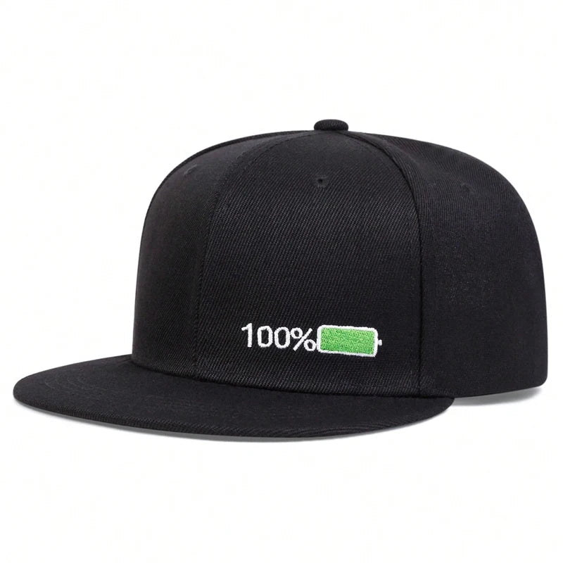 Full-Empty Battery Black Snapback Cap