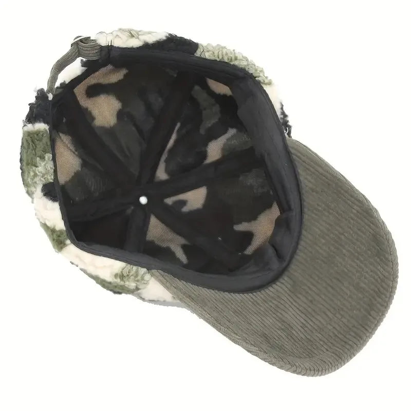 Fur Camouflage Corduroy Baseball Cap