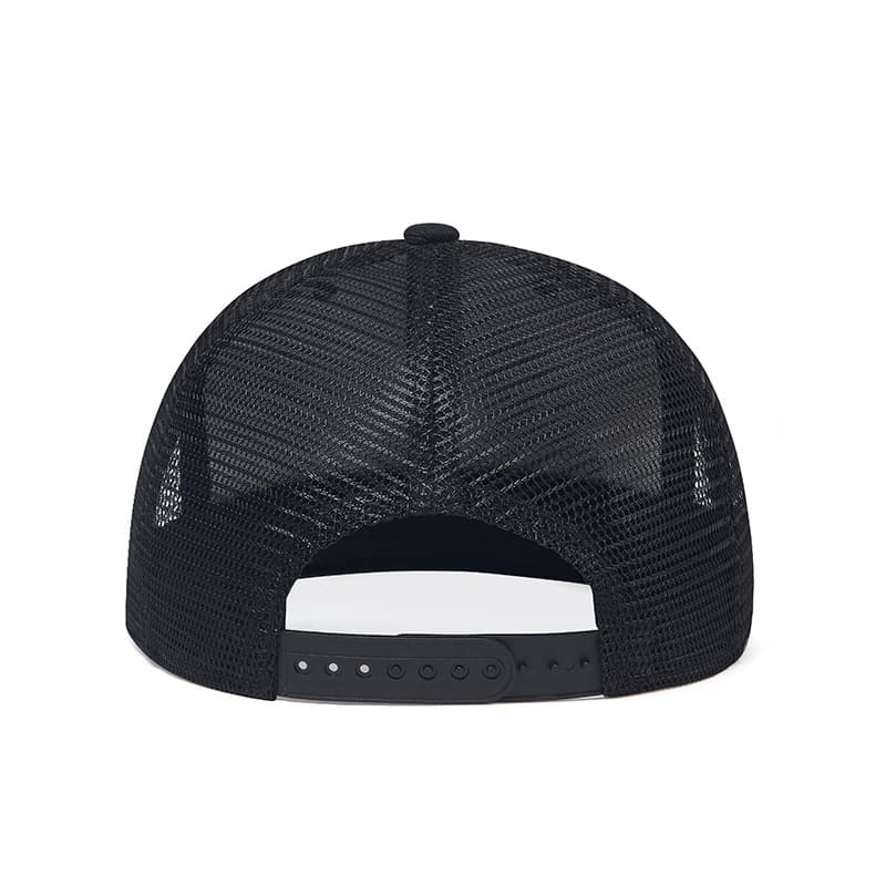 Black Mesh Snapback Cap