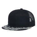 Black Mesh Snapback Cap