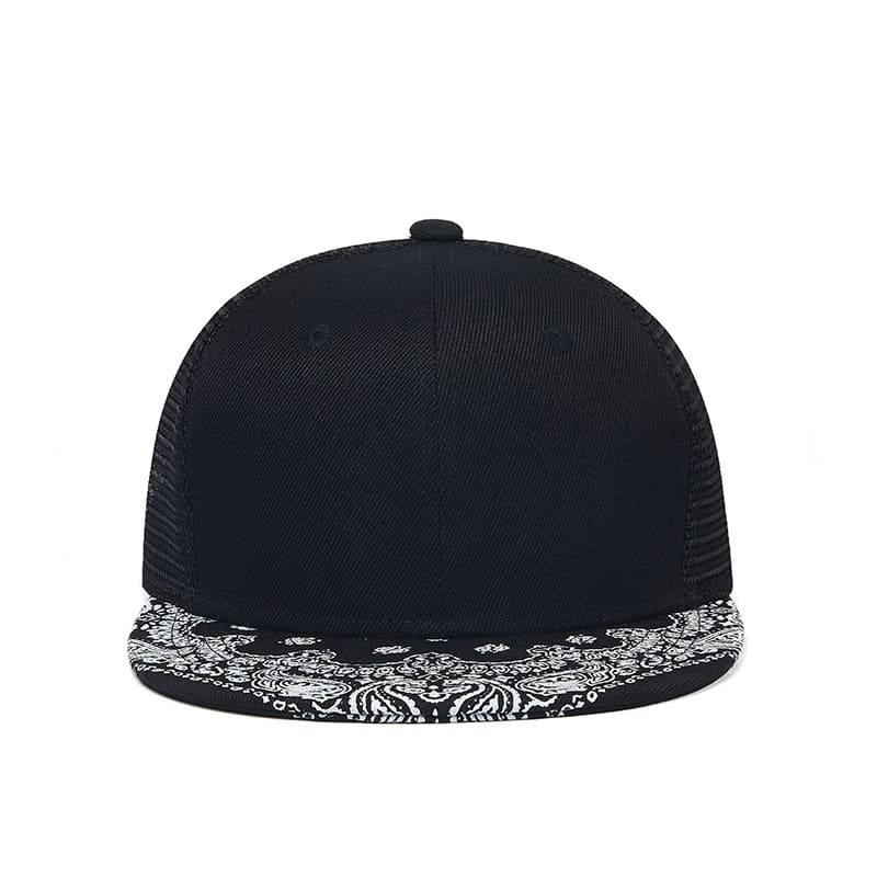 Black Mesh Snapback Cap