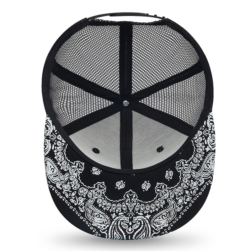 Black Mesh Snapback Cap