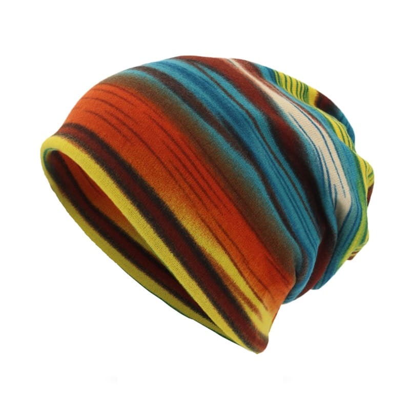 Colorful Striped Snood Beanie