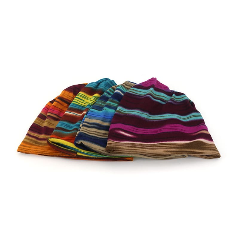 Colorful Striped Snood Beanie