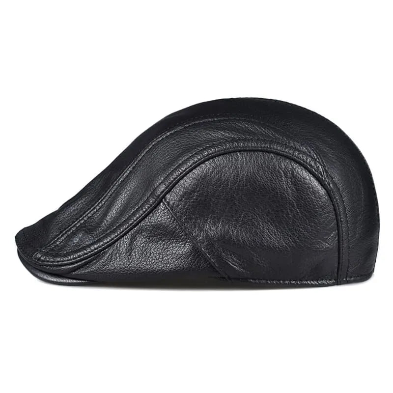 Genuine Leather Flat Cap