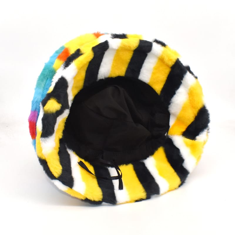 Striped Fur Bucket Hat