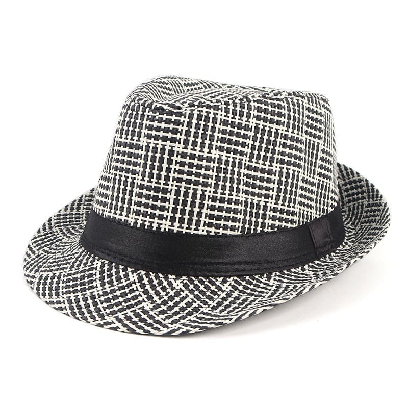 Striped Plaid Trilby Hat
