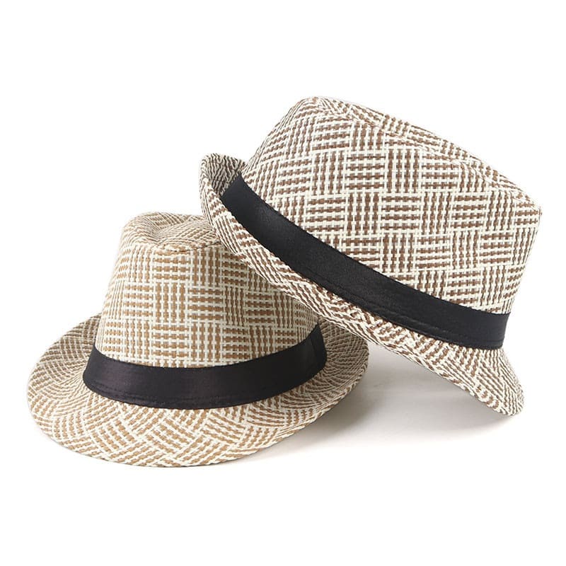 Striped Plaid Trilby Hat