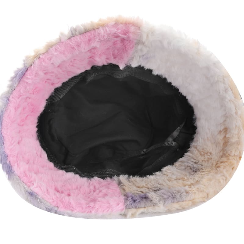 Tie-Dye Fur Bucket Hat