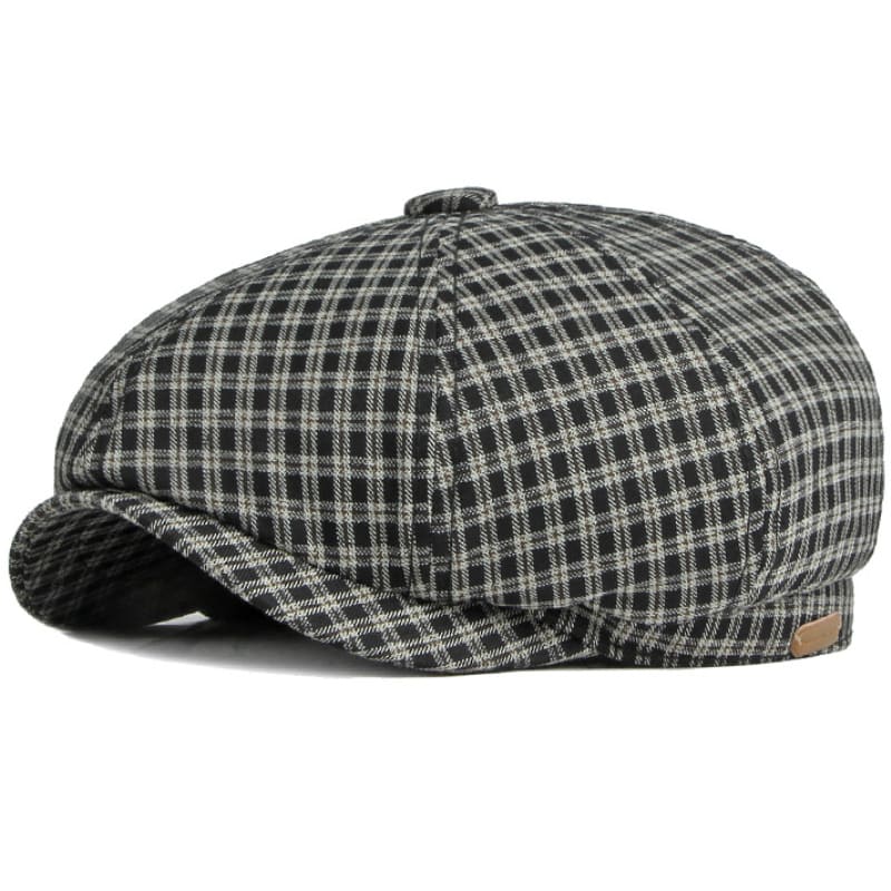 Gante Plaid Cotton Newsboy Cap