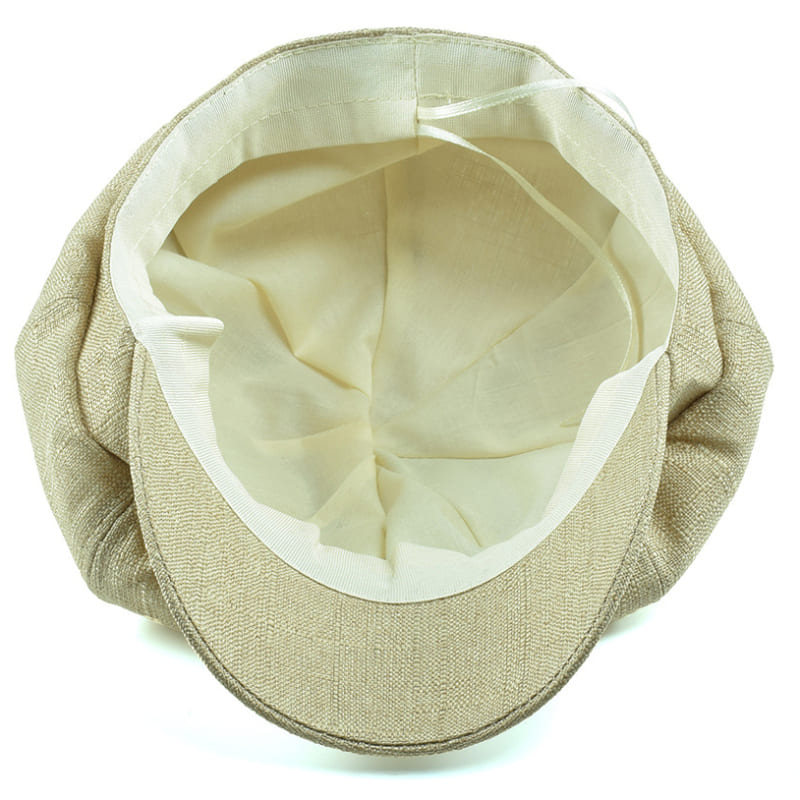 Genova Plain Linen Newsboy Cap