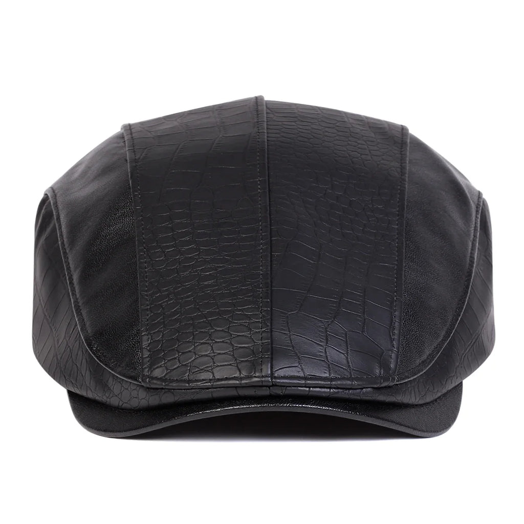 Georgetown Leather Scales Flat Cap