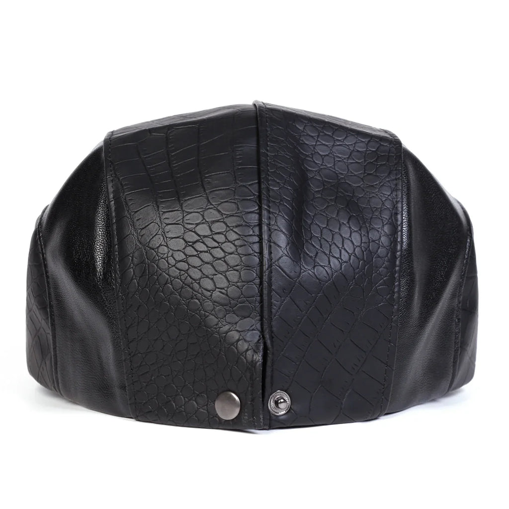 Georgetown Leather Scales Flat Cap