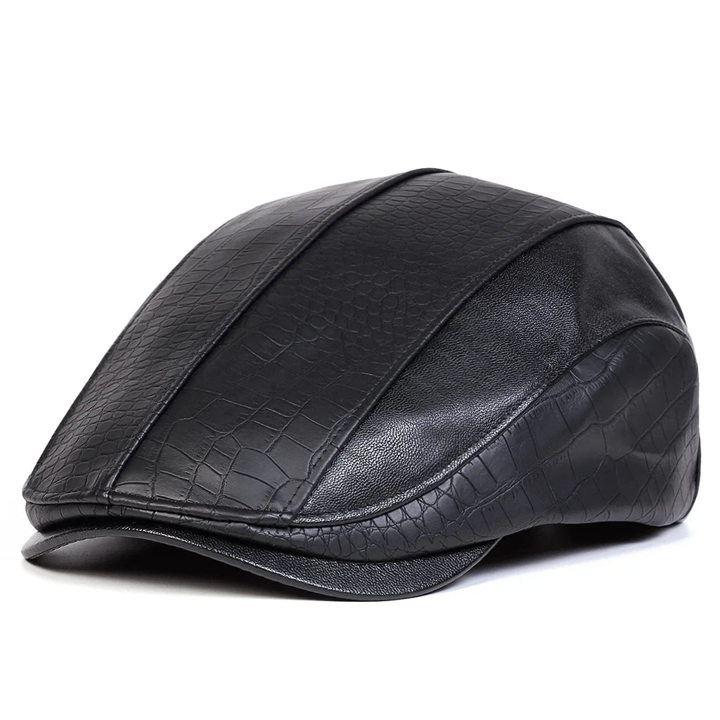 Georgetown Leather Scales Flat Cap