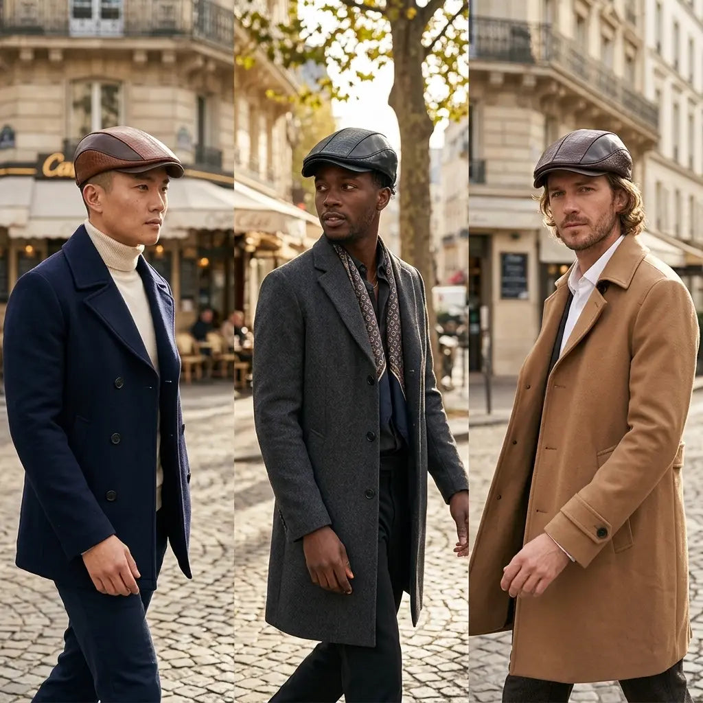 Georgetown Leather Scales Flat Cap