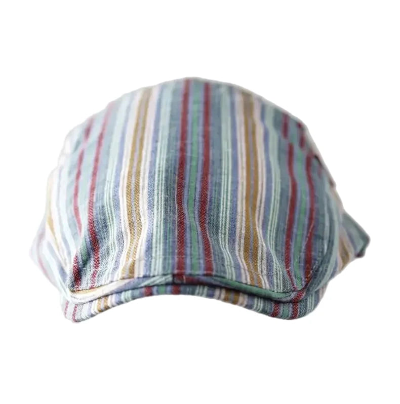 Gervais Striped Cotton Flat Cap