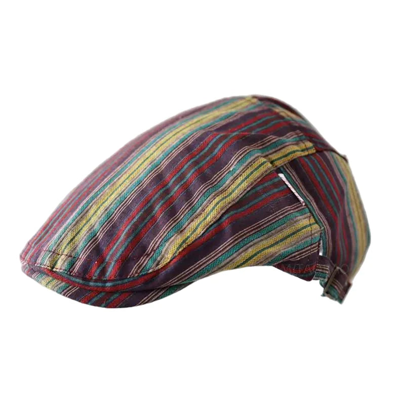 Gervais Striped Cotton Flat Cap
