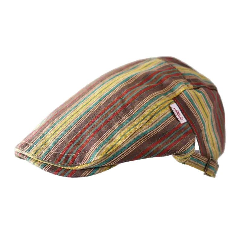 Gervais Striped Cotton Flat Cap
